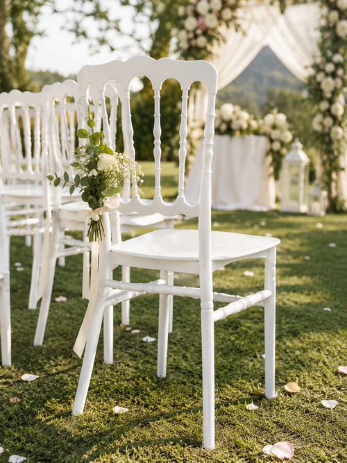 Chaise Napoléon transparente pour mariage à louer